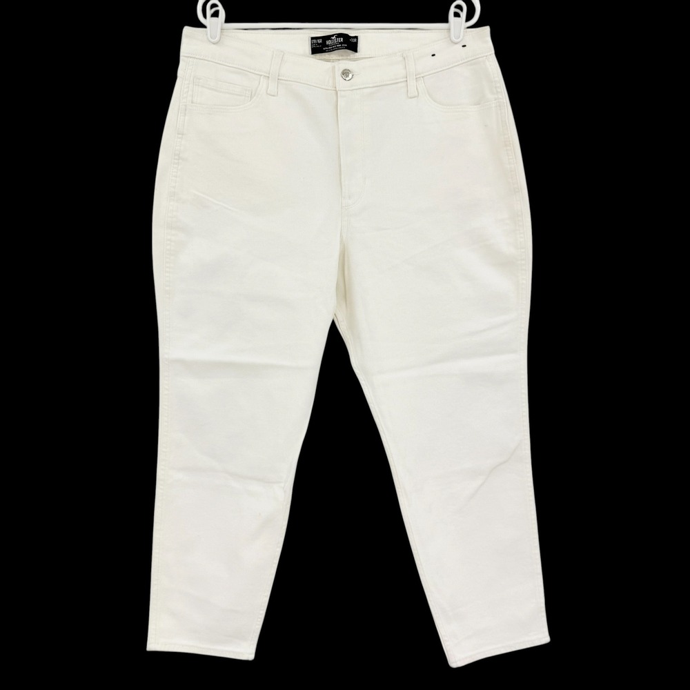 Hollister Women's Stretch Cream Ultra High-Rise Mom Jeans Size 33 Regular NWOT